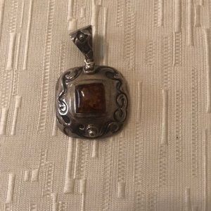 Lovely Silpada Vintage Amber Pendant
